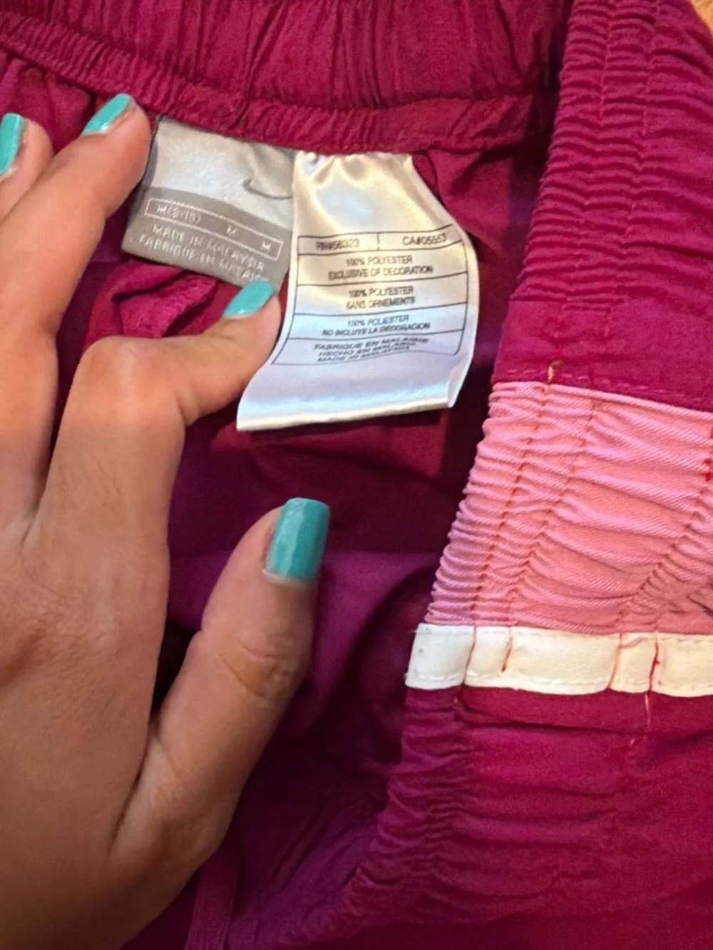 Nike Maroon and Pink Track Pants